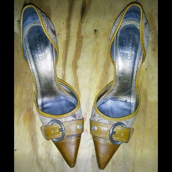 AUTHENTIC CLASSY COACH GENUINE LEATHER POINTY TOE SHOES SIZE 7.5 - Picture 7 of 9